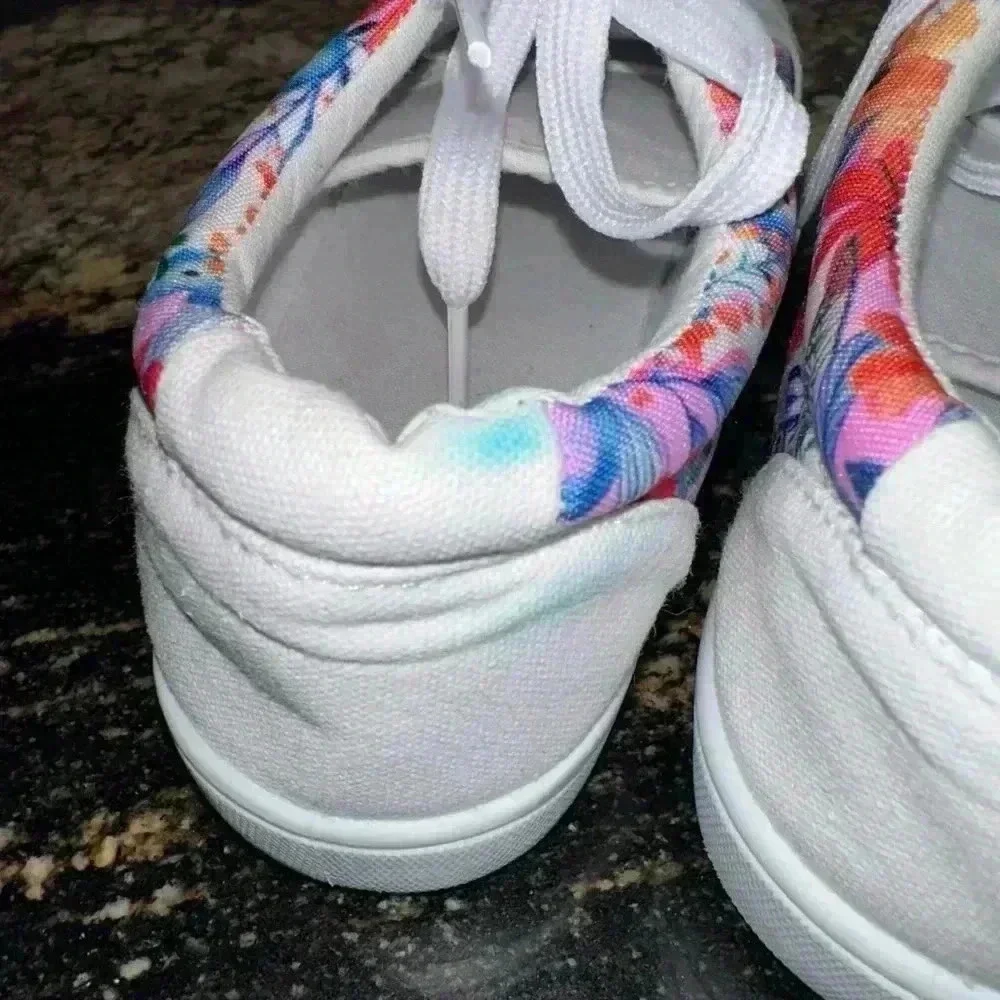 Women's Unbranded Sneakers White Pink Floral Size 6 - Picture 11 of 11
